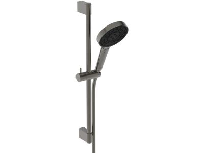 Set de dus Ideal Standard IdealRain Solos cu para de dus cu 3 jeturi, furtun si bara  60cm, magnetic grey
