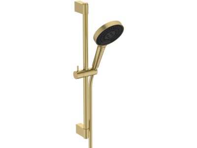 Set de dus Ideal Standard IdealRain Solos cu para de dus cu 3 jeturi, furtun si bara  60cm, brushed gold