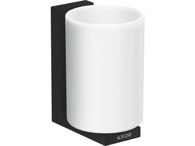 Pahar cu suport de perete Axor Universal negru mat