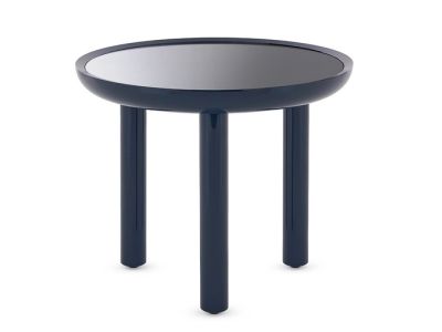 Masuta Kartell K-Top design Rodolfo Dordoni, d 60cm, h 50cm, Smoked Mirror - Blue