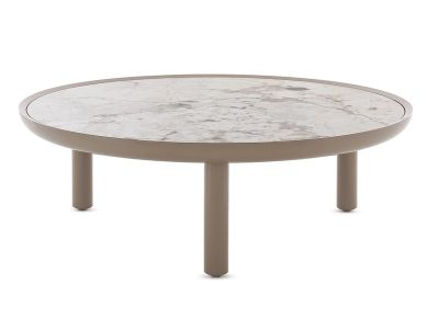 Masuta Kartell K-Top Grande design Rodolfo Dordoni, d 105cm, h 35cm, Nature - Tundra Dove