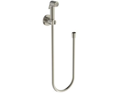 Set dus igiena intima Ideal Standard IdealSpray cu agatatoare, furtun 125cm si para de dus cu control, silver storm