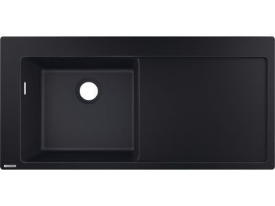 Chiuveta bucatarie Hansgrohe S514-F450 SilicaTec 450, 51x105x19cm, picurator dreapta, graphite black
