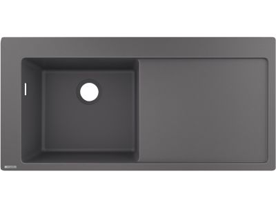 Chiuveta bucatarie Hansgrohe S514-F450 SilicaTec 450, 51x105x19cm, picurator dreapta, stone grey