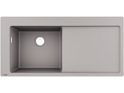 Chiuveta bucatarie Hansgrohe S514-F450 SilicaTec 450, 51x105x19cm, picurator dreapta, concrete grey