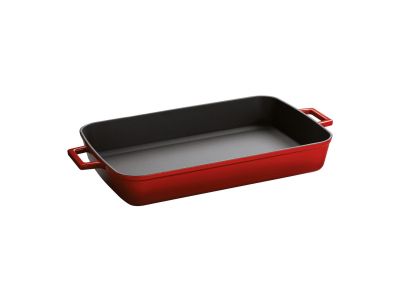 Tava din fonta emailata Paderno Cast Iron, 22x30cm, rosie