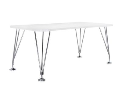 Masa Kartell Max design Ferruccio Laviani, 160x80cm, cadru metal gri, top alb