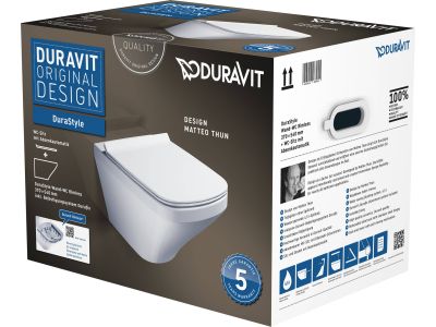 Set vas WC suspendat Duravit Durastyle Rimless cu capac inchidere lenta