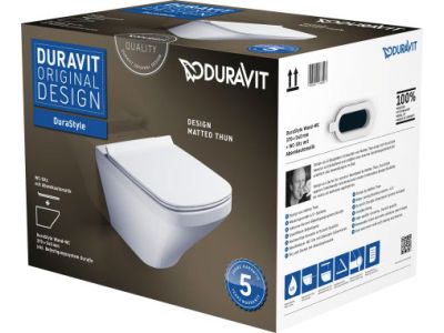 Set vas WC suspendat Duravit Durastyle 54cm si capac inchidere lenta