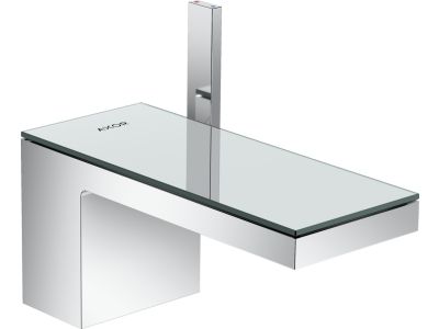 Baterie lavoar Axor MyEdition 70, ventil push-open, crom/sticla oglinda