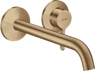 Baterie lavoar Axor ONE cu pipa 220mm, din 2 elemente, necesita corp ingropat, bronz periat