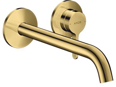Baterie lavoar Axor ONE cu pipa 220mm, din 2 elemente, necesita corp ingropat, gold optic lustruit