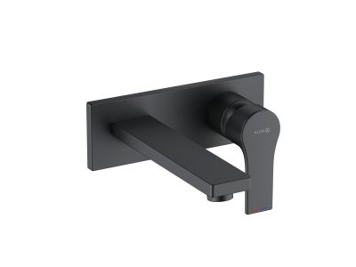 Baterie lavoar Kludi Zenta SL de perete, proiectie 180mm, necesita corp ingropat, negru mat