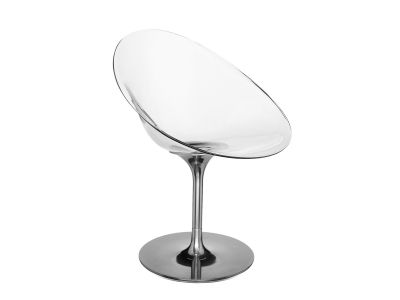 Scaun rotativ Kartell Ero/S/ design Philippe Stark, transparent