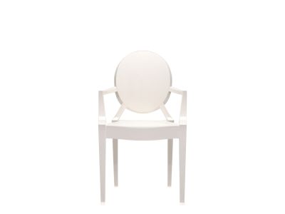 Set 2 scaune Kartell Louis Ghost design Philippe Starck, alb lucios