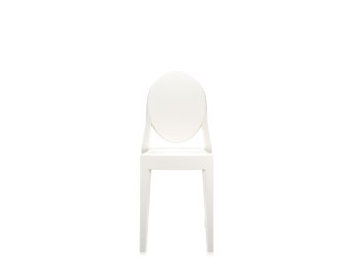 Set 2 scaune Kartell Victoria Ghost design Philippe Starck, alb lucios