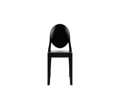 Set 2 scaune Kartell Victoria Ghost design Philippe Starck, negru lucios