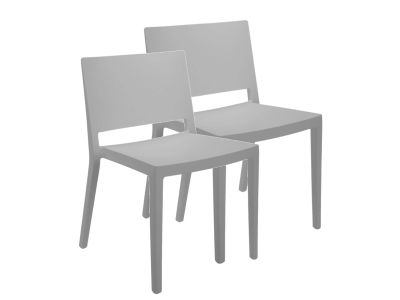 Set 2 scaune Kartell Lizz Mat design Piero Lissoni & Carlo Tamborini, gri