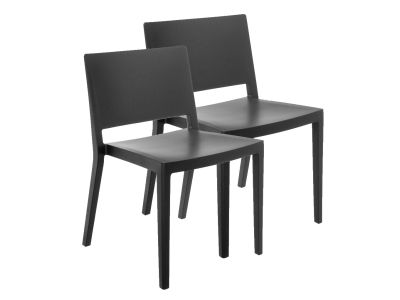 Set 2 scaune Kartell Lizz Mat design Piero Lissoni & Carlo Tamborini, negru