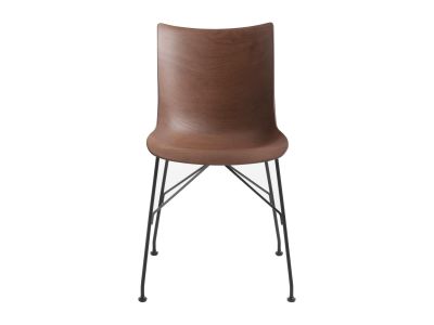Scaun Kartell Smart Wood P/Wood design Philippe Stark, Basic Veneer, Dark wood, picioare negre