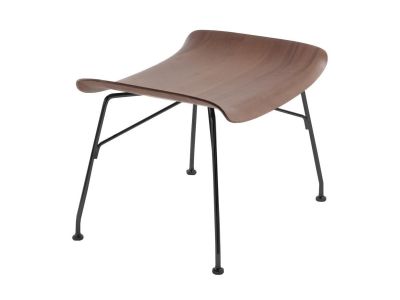 Taburet Kartell Smart Wood S/Wood design Philippe Stark, Basic Veneer, Dark wood, picioare negre