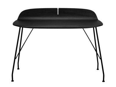 Masa Kartell Earl Of Wood design Philippe Starck, cadru metal negru, top lemn negru
