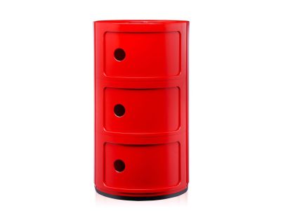 Comoda modulara Kartell Componibili 3 design Anna Castelli Ferrieri, rosu