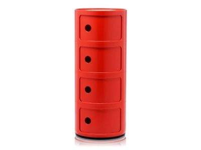 Comoda modulara Kartell Componibili 4 design Anna Castelli Ferrieri, rosu