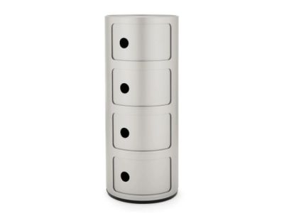 Comoda modulara Kartell Componibili 4 design Anna Castelli Ferrieri, silver