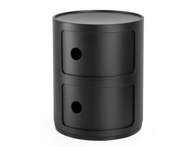 Comoda modulara Kartell Componibili 2 design Anna Castelli Ferrieri, negru mat