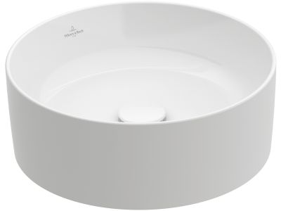 Lavoar tip bol Villeroy & Boch Collaro 40cm rotund, fara orificiu baterie, fara preaplin, alb