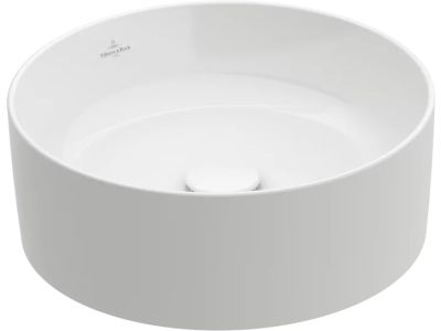 Lavoar tip bol Villeroy & Boch Collaro CeramicPlus 40cm rotund, fara orificiu baterie, fara preaplin, alb Alpin