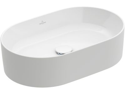 Lavoar tip bol Villeroy & Boch Collaro 56x36cm oval, fara orificiu baterie, fara preaplin, alb