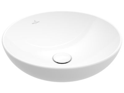 Lavoar rotund tip bol Villeroy & Boch Loop & Friends 42cm cu preaplin, material TitanCeram, montare pe blat