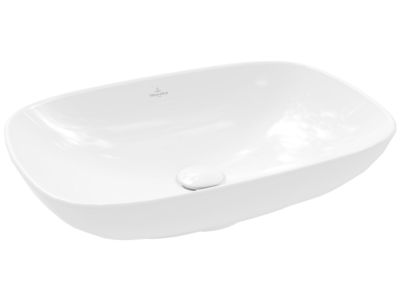 Lavoar tip bol Villeroy & Boch Loop & Friends 56x38cm cu preaplin, material TitanCeram, montare pe blat