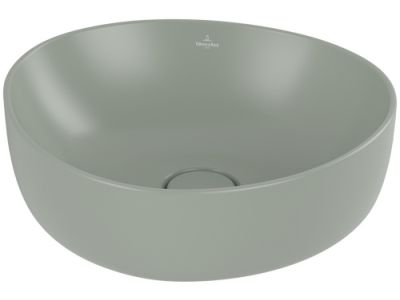 Lavoar tip bol Villeroy & Boch Antao Ceramic Plus 40x39.5cm, ventil fix cu capac ceramic, Morning Green