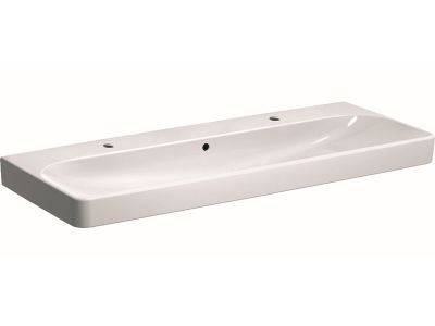 Lavoar dublu Geberit Smyle Square 120x48cm, montare pe mobilier, alb