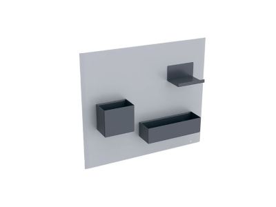 Panou magnetic Geberit Acanto cu cutii depozitare gri nisip mat  - lava mat
