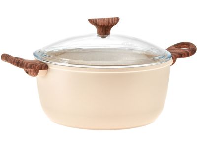 Oala cu capac Sambonet Rock & Rose 24cm, 4.5 litri, inductie, roz