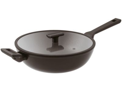 Tigaie tip WOK cu capac Sambonet Titan Pro Double 30cm, 5 litri, inductie, negru