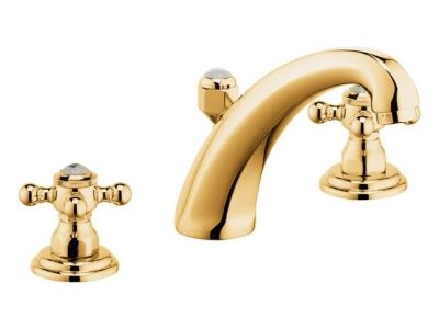 Baterie lavoar Kludi 1926 din 3 elemente, pipa 15cm, ventil pop-up, Gold