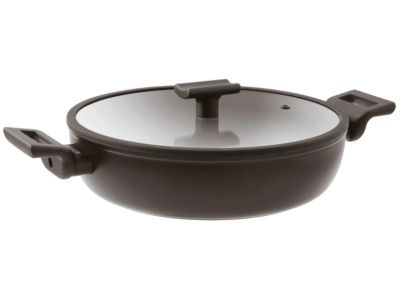 Cratita cu capac Sambonet Titan Pro Double 24cm, 2.7 litri, inductie, negru