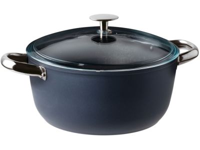 Oala cu capac Sambonet Midnight Blue 24cm, 4.4 litri, inductie, albastru
