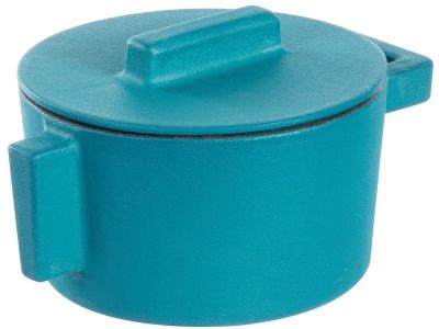 Cratita din fonta emailata Sambonet Terra.Cotto, design Vasques Stefania, capac fonta, d10cm, 310ml, Anise