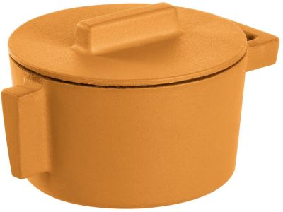 Cratita din fonta emailata Sambonet Terra.Cotto, design Vasques Stefania, capac fonta, d10cm, 310ml, Vanilla