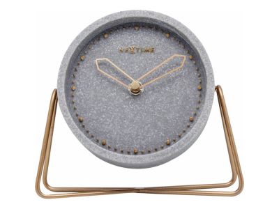 Ceas de masa NeXtime Cross Table Grey 17.5x15.5cm