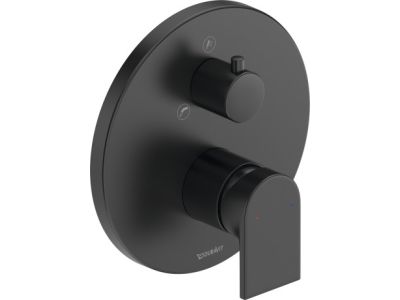 Baterie cada - dus Duravit Tulum by Starck cu montaj incastrat, necesita corp ingropat, negru mat
