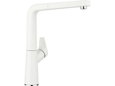 Baterie bucatarie Blanco Avona-S cu dus extractibil, alb