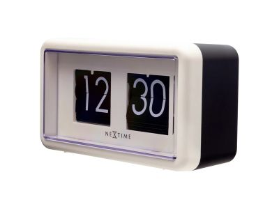 Ceas de masa NeXtime Flip 18x10x7cm, negru-alb