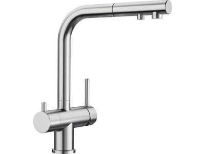 Baterie bucatarie Blanco Fontas-S II cu 3 cai, dus extractibil, inox